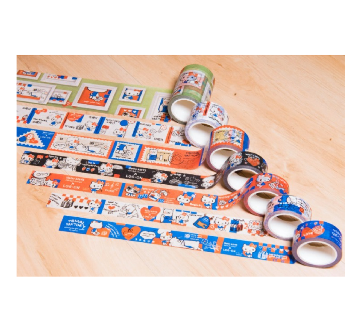Hello Kitty And The Manual Factory Bear Log On Masking Tape - Small Blue