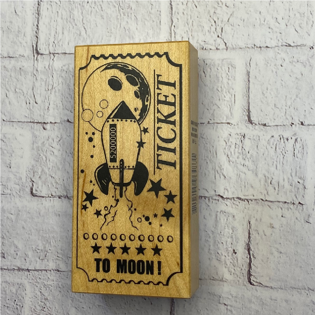 K-Kingdom Rubber Stamp - Ticket To Moon