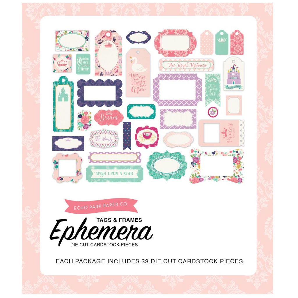 Echo Park Once Upon A Time-Princess Frames &amp; Tags Ephemera
