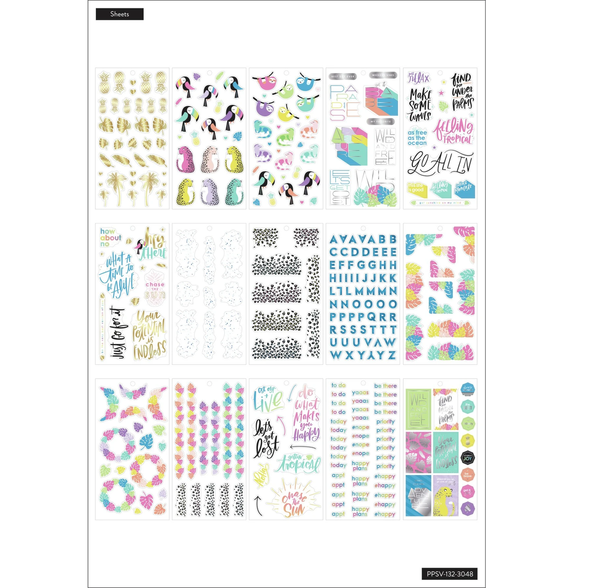Happy Planner Sticker Pack Pastel Tropics