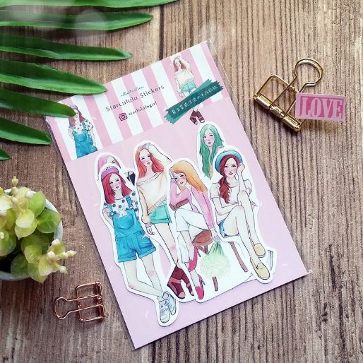 Starlululu Flower And Girl Flake Sticker