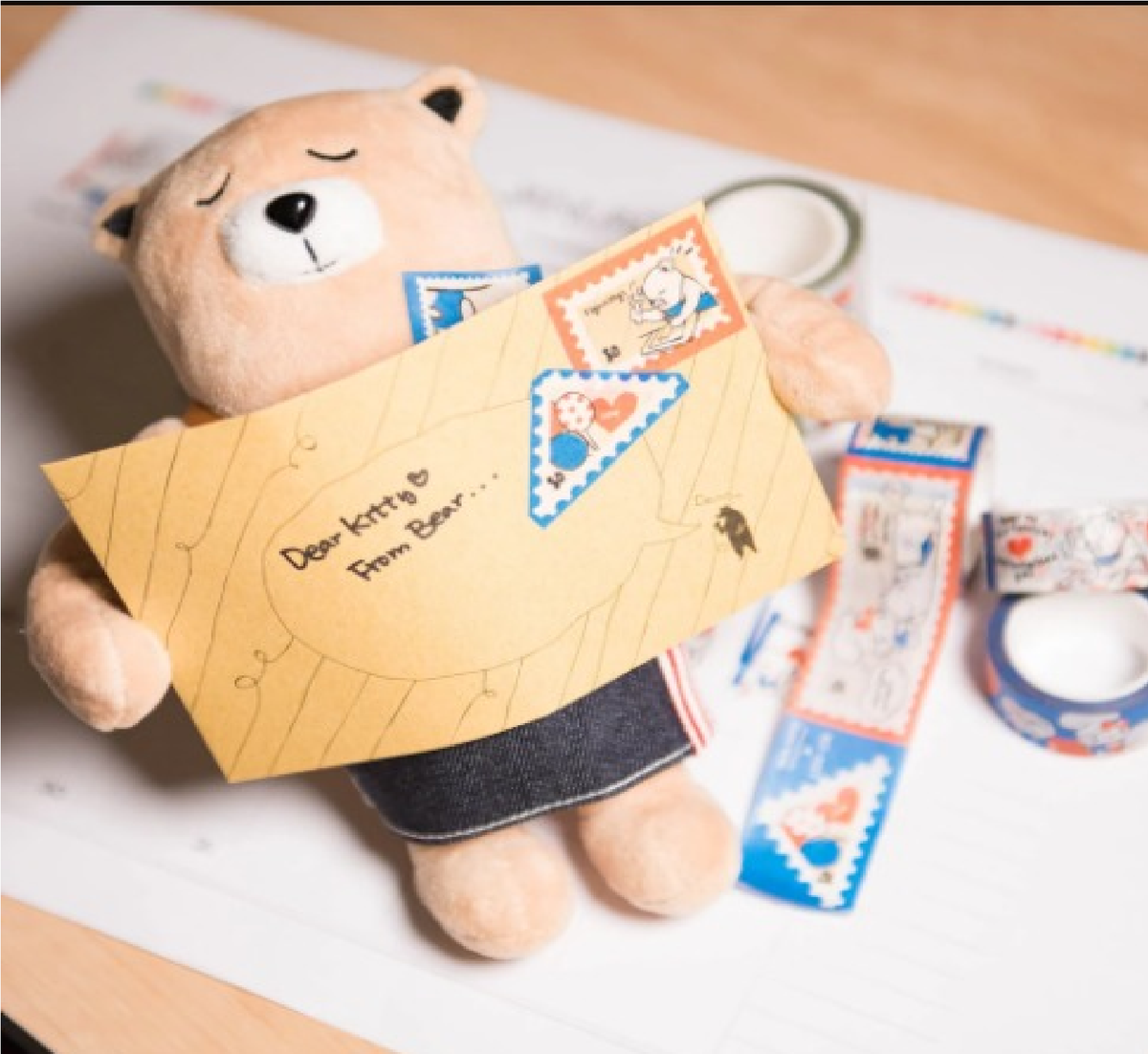 Hello Kitty And The Manual Factory Bear Log On Masking Tape - Small Blue