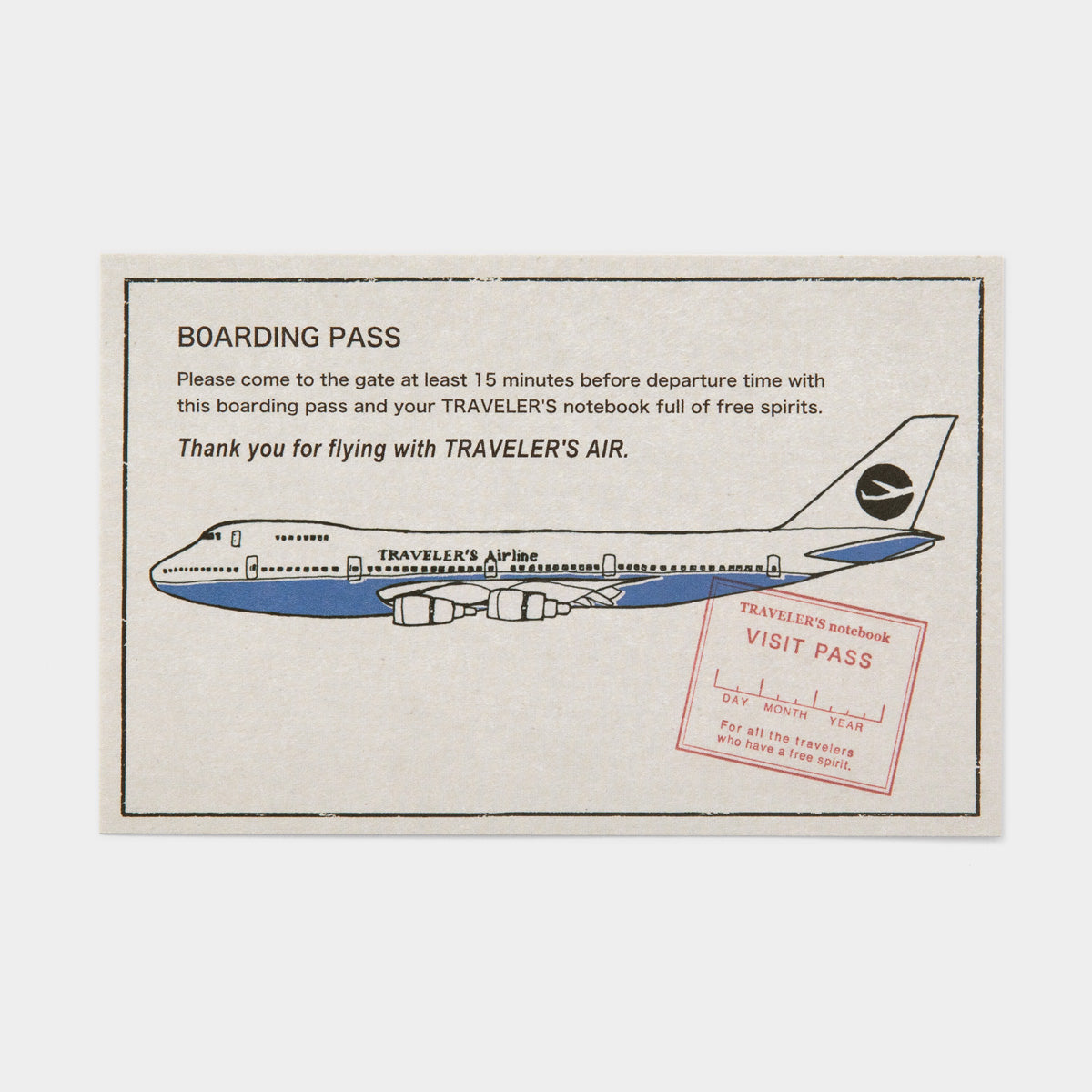 Travelers Notebook Postcard - Boarding Pass
