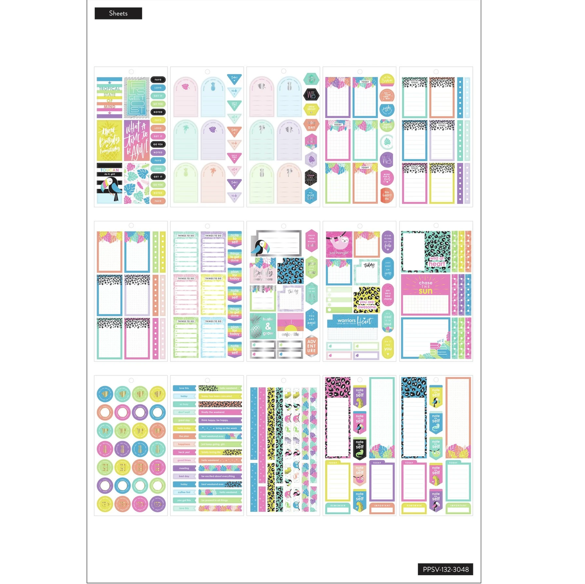 Happy Planner Sticker Pack Pastel Tropics
