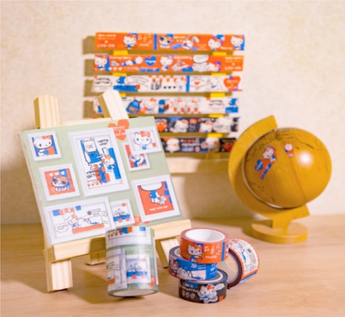 Hello Kitty And The Manual Factory Bear Log On Masking Tape - Small Blue