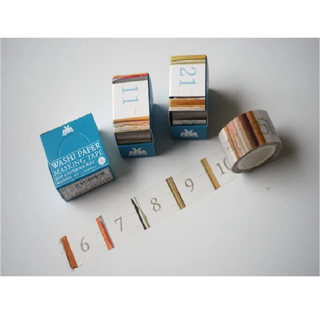 C.CHING KEEP A NOTEBOOK Paper Masking Tape - Wooden Numbers Set 3