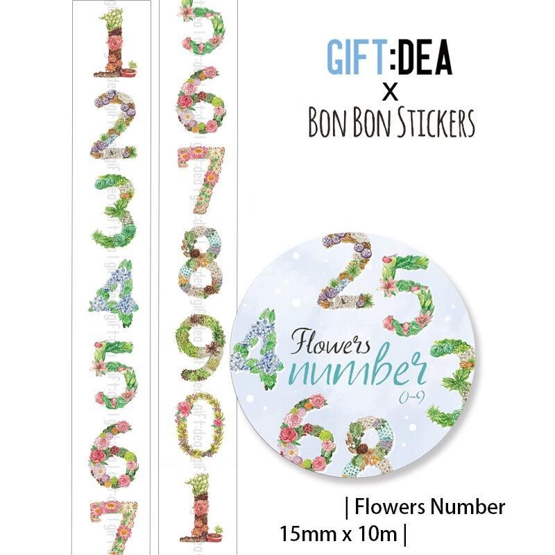 Bonnie X Gift Idea Masking Tape Flowers Number