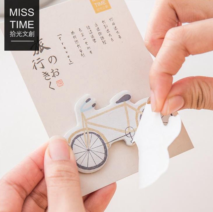 Miss Time Japanese Style Sticky Note Bicycle