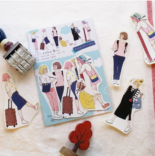 Starlululu Little Travel Girl Flake Sticker