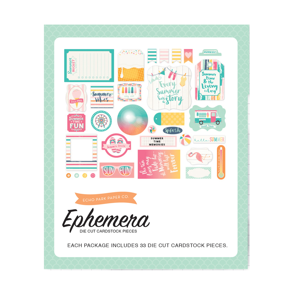 Echo Park Die Cut Cardstock Ephemera - Summer Dreams