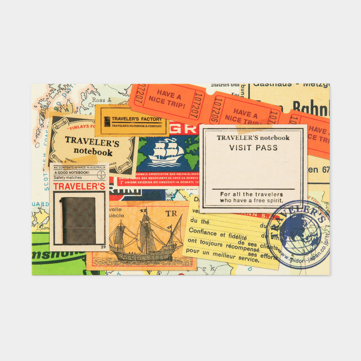 Travelers Notebook Postcard - Collage Pattern 2