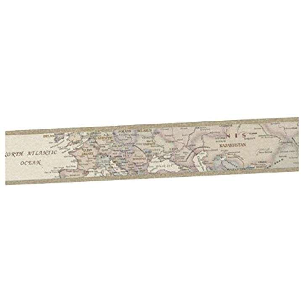 Carto Voyage Masking Tape - World Map Pattern Gray