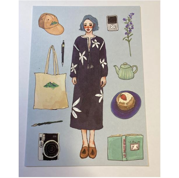 La Dolce Vita Postcard - Flower Girl