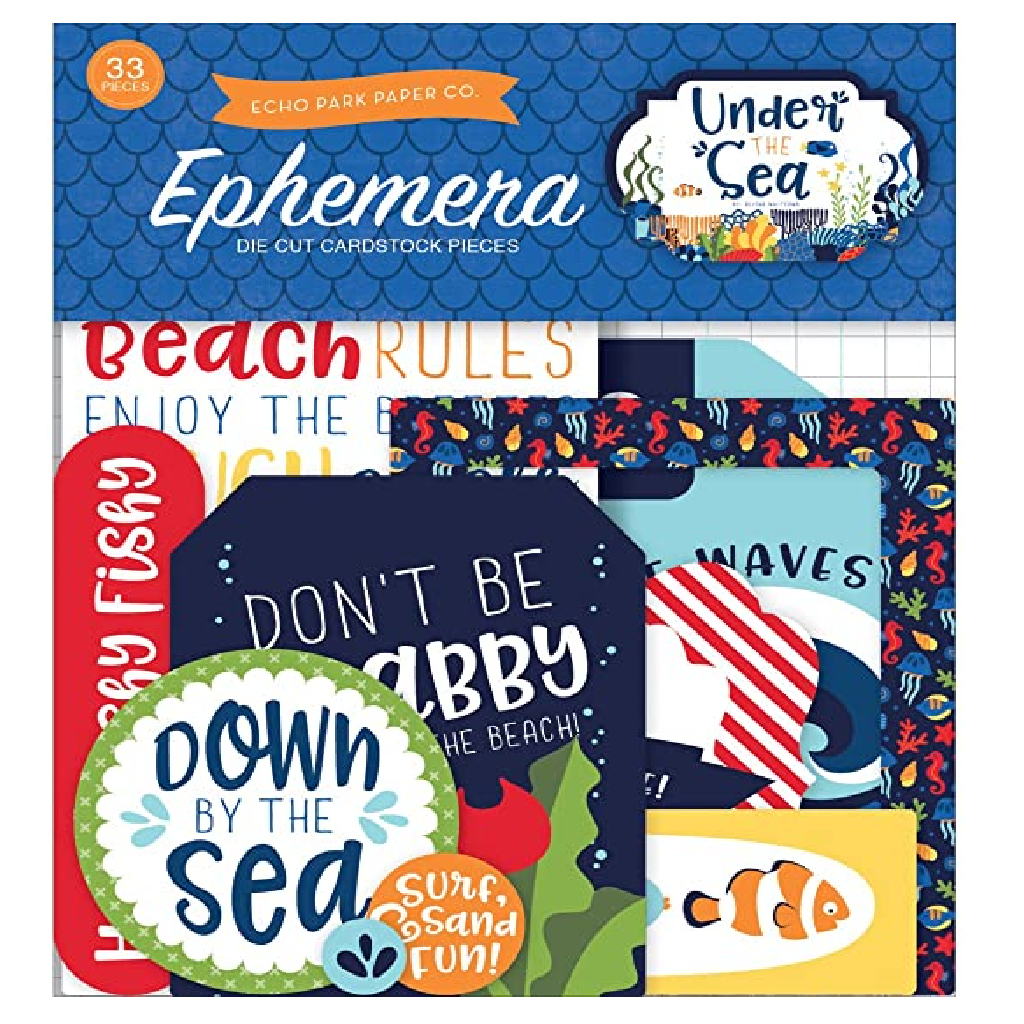 Echo Park Die Cut Cardstock Ephemera - Under The Sea