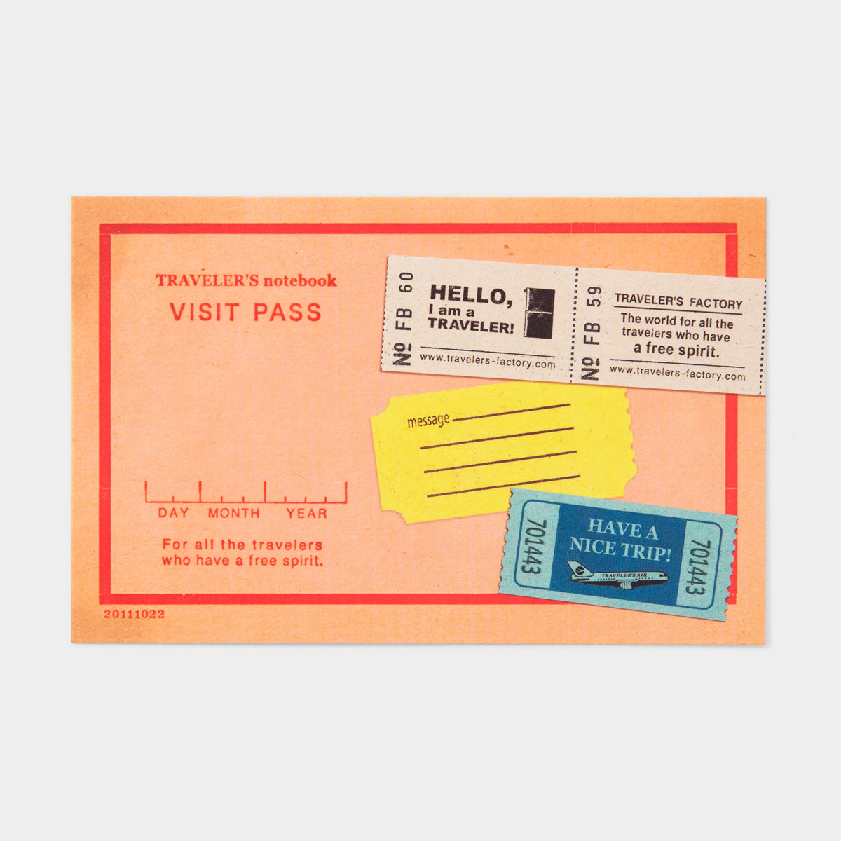 Travelers Notebook Postcard - Visit Pass