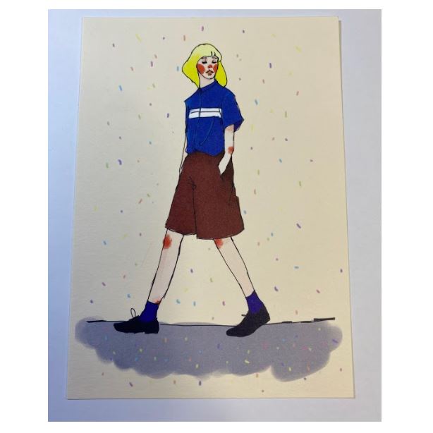 La Dolce Vita Postcard - Walking