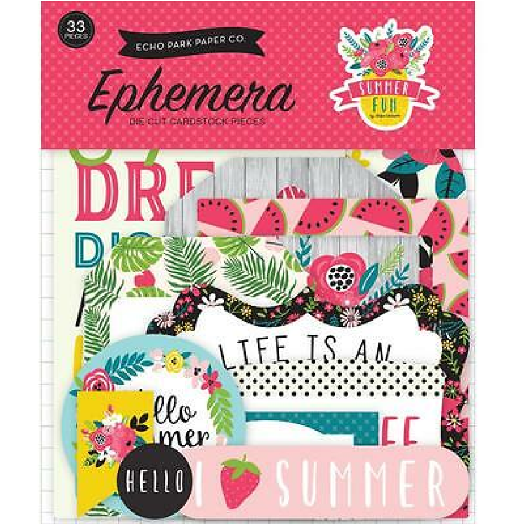 Echo Park Die Cut Cardstock Ephemera - Summer Fun