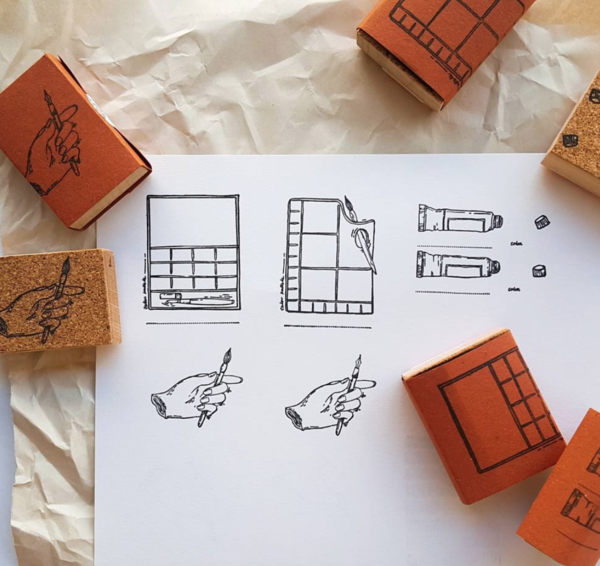 Kurukynki Basic Stationery Rubber Stamps