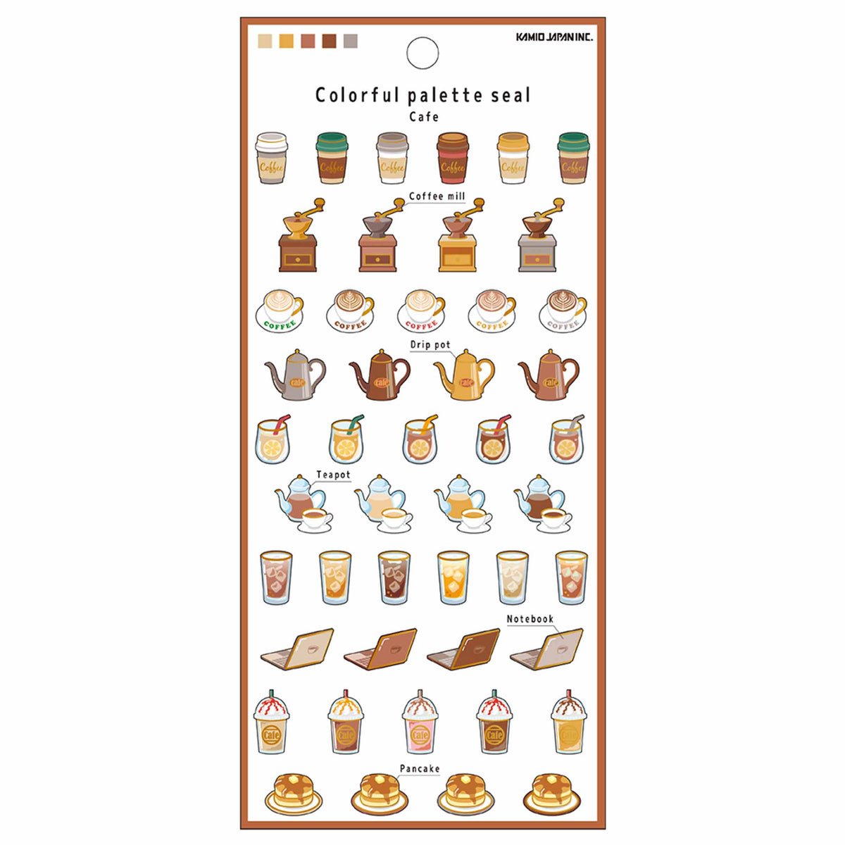 Kamio Japan Inc Colorful Palette Seal Sticker - Cafe