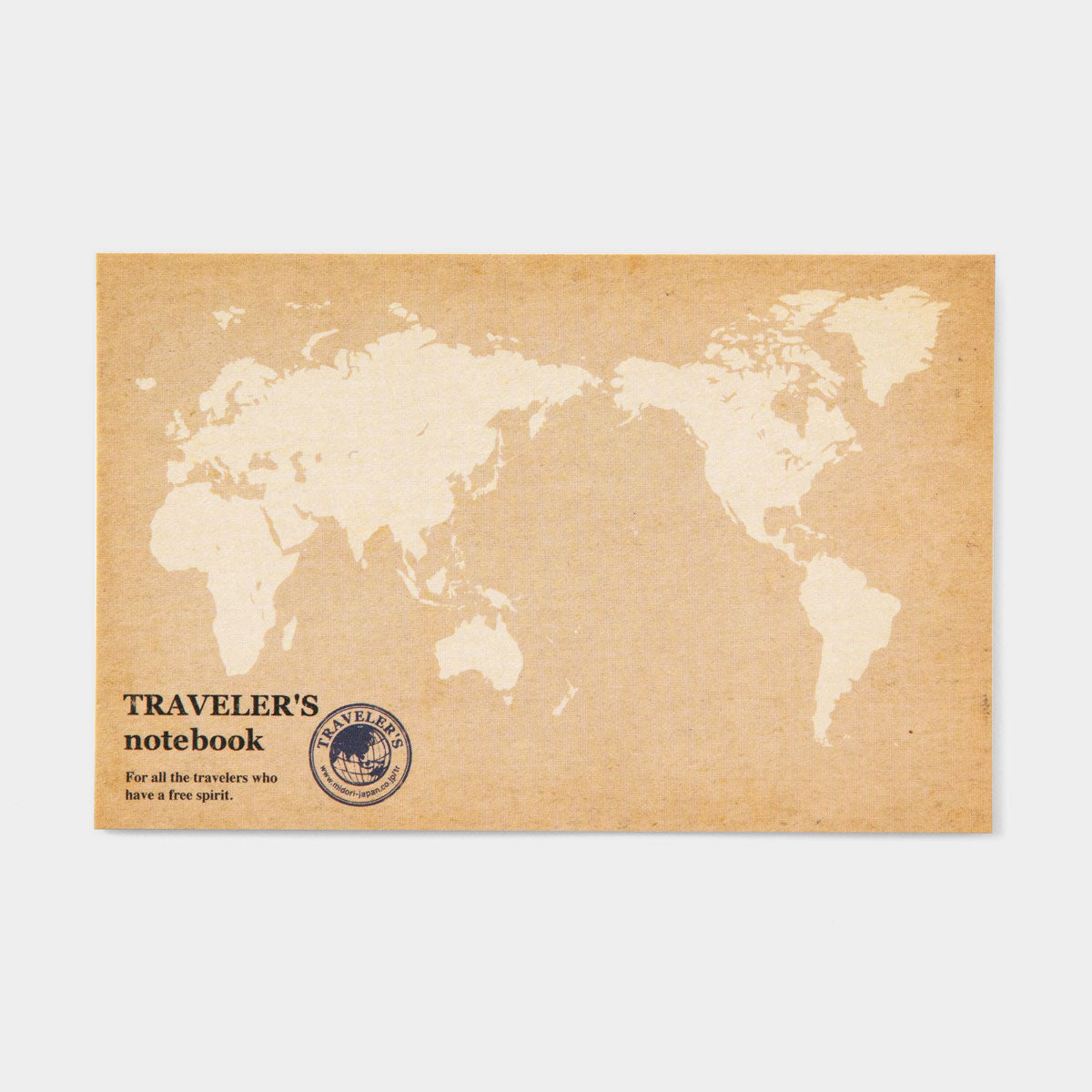 Travelers Notebook Postcard - World Blank Map