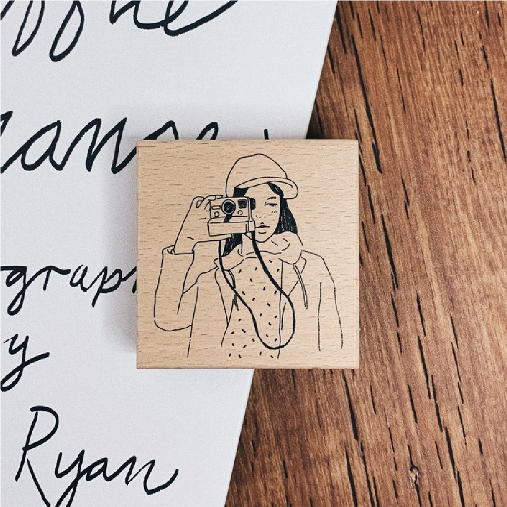 Bon Bon Stickers Rubber Stamp - Camera Girl