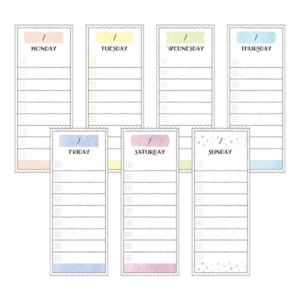 Midori Sticky Notes Journal Weekly Colorful Pattern