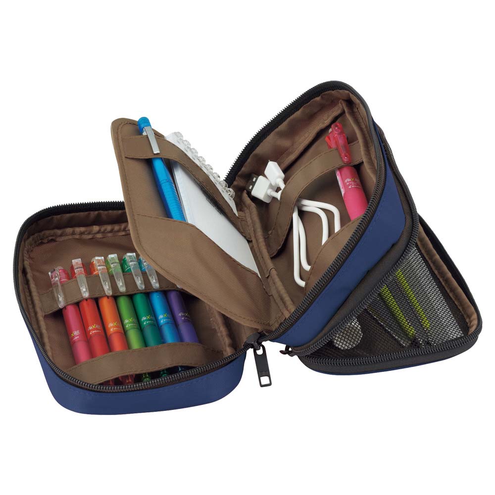 Lihit Lab Pen Case Book Type Double Indigo