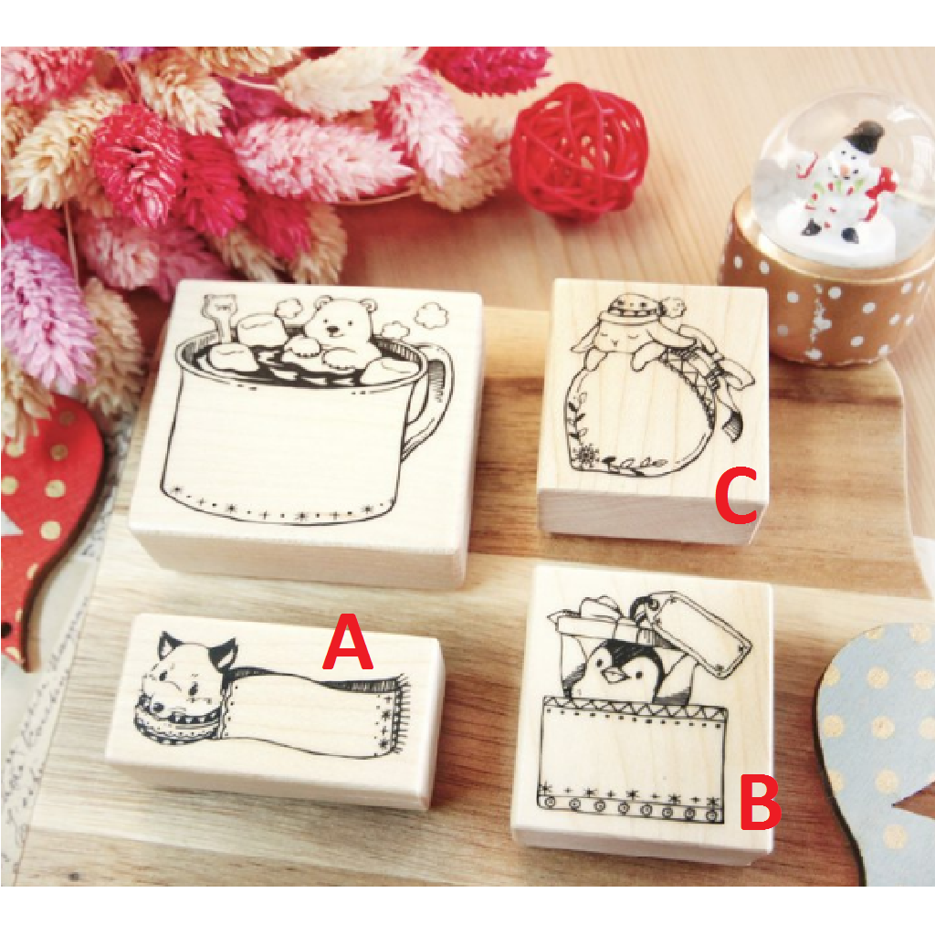 Maruco Art Rubber Stamp - Winter Animal 1pc