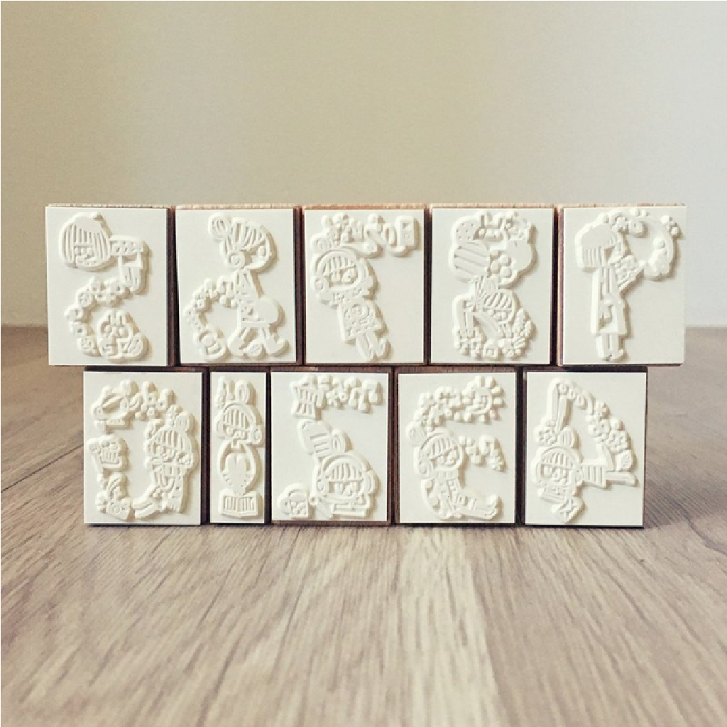 Iamct Rubber Stamp Number Set - Digital Girl