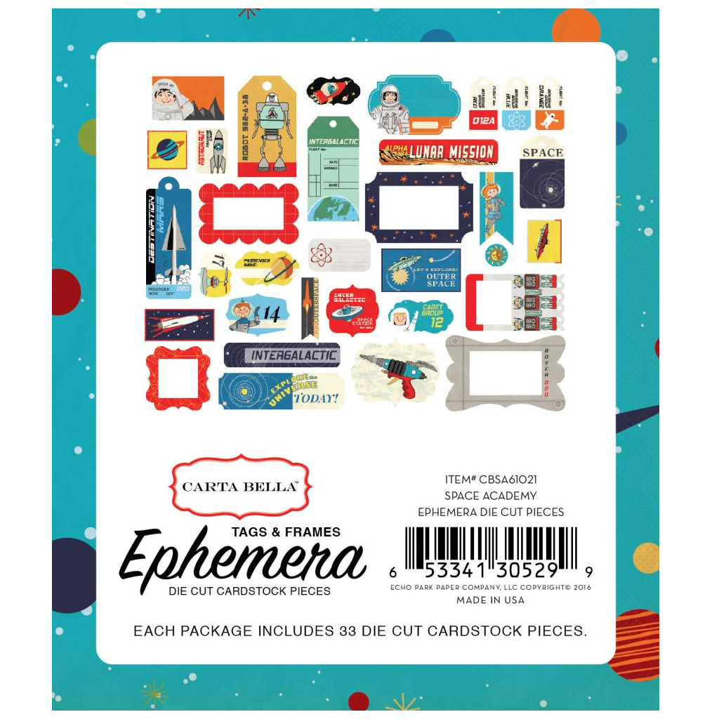 Carta Bella Space Academy Frames &amp; Tags Ephemera