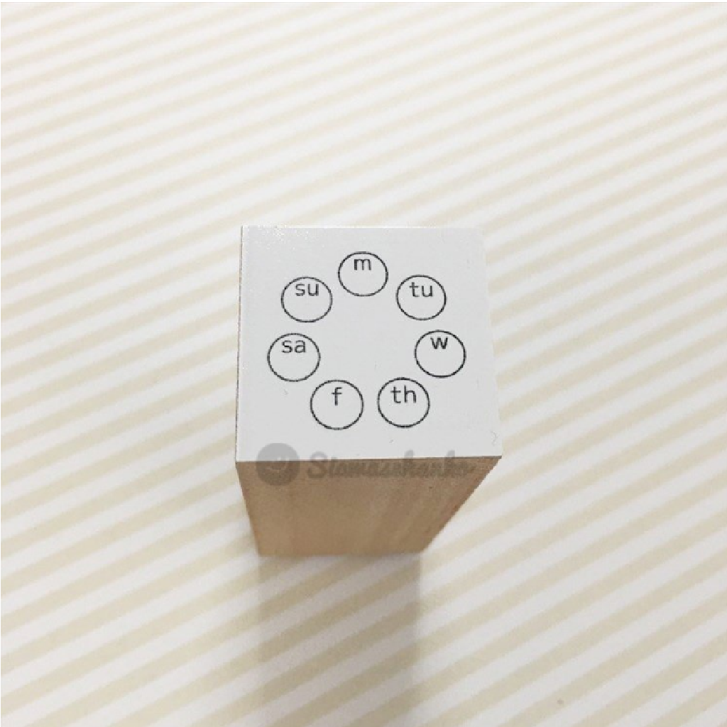 Siawasehanko Rubber Stamp - Week Check Circle