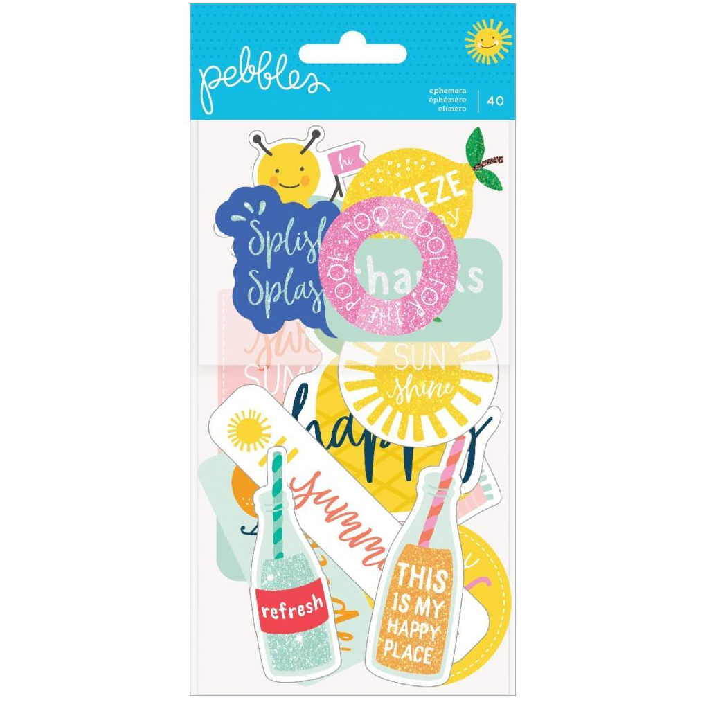 Oh Summertime Collection - Ephemera With Glitter Accents