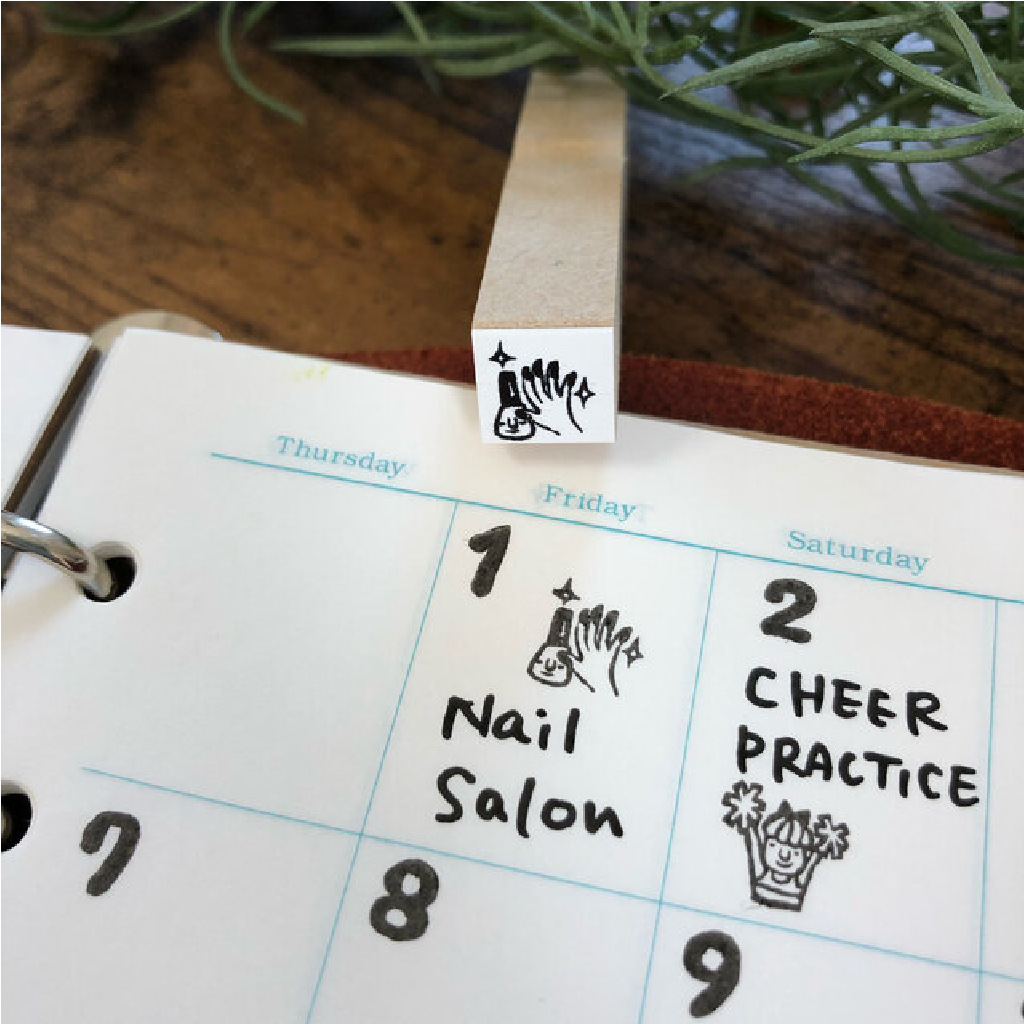 RiraRira Schedule Rubber Stamp - Nail Salon