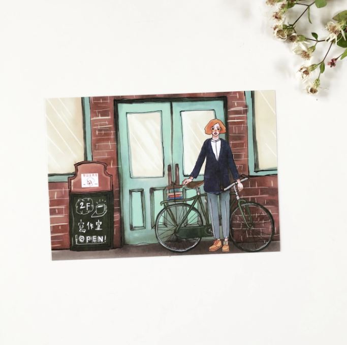 La Dolce Vita Postcard - Bike Girl