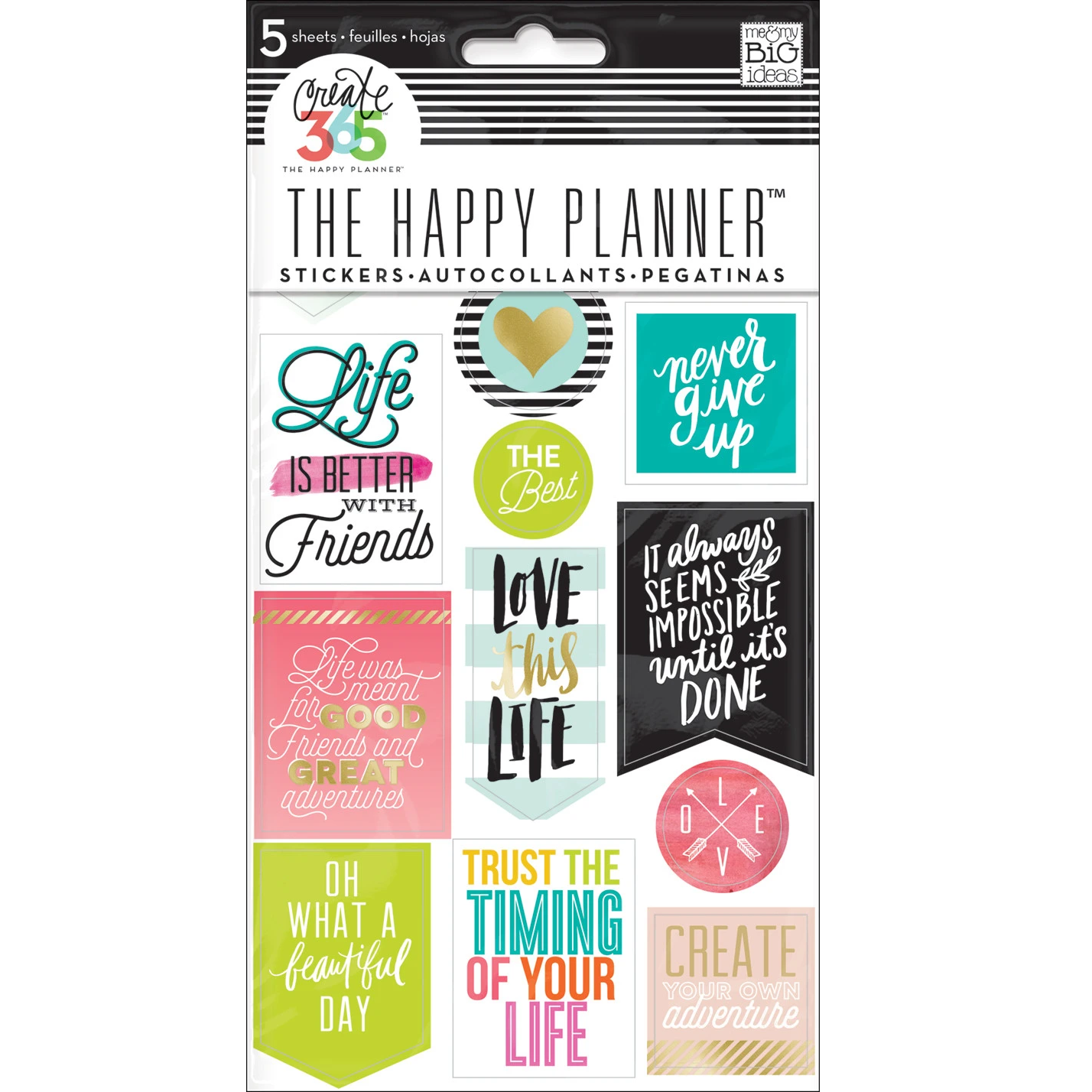 The Happy Planner 365 Collection Stickers Life Quotes 80 Pcs