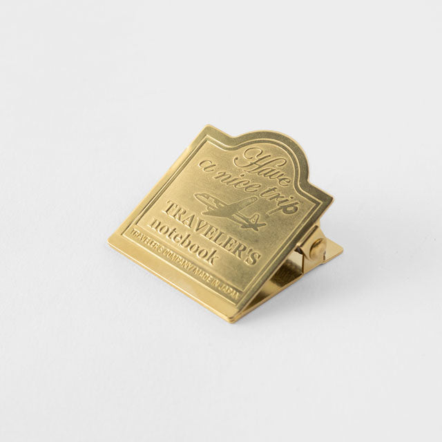 Travelers Note Brass Clip Airplane Pattern 030 - Blue