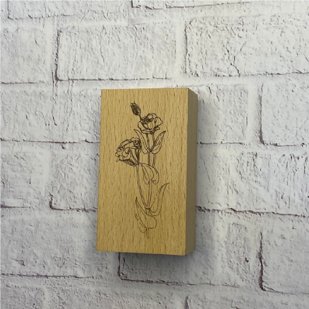 Rubber Stamp - Two Flowers