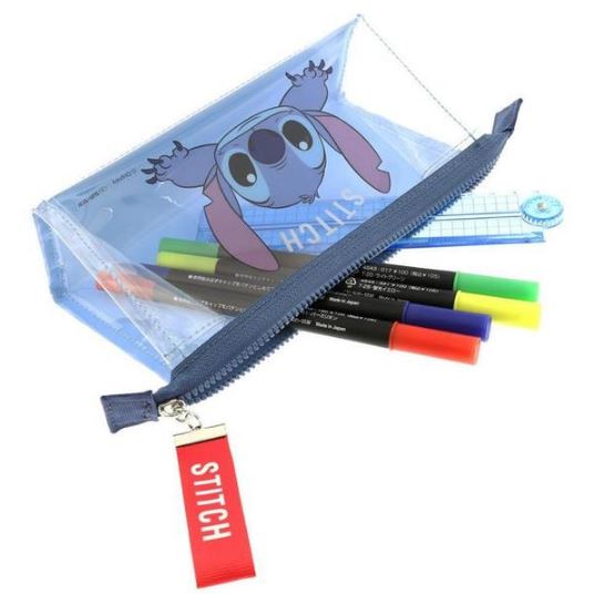 Disney Stitch Pen Case Transparent Blue