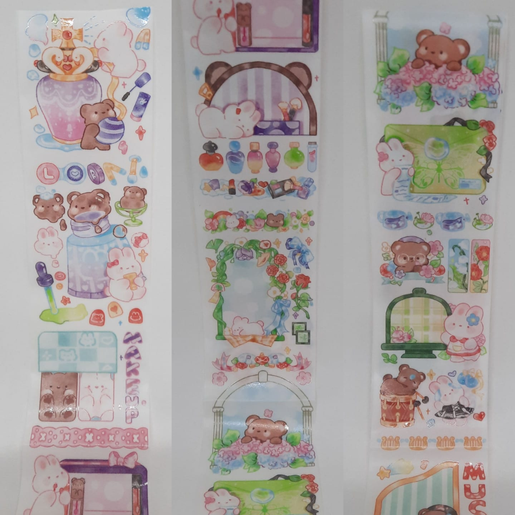 Cute Pink Bunny & Bear 100 Cm Washi Sampler