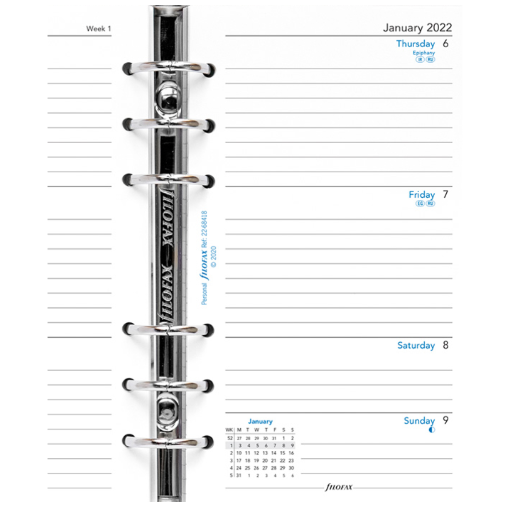 Filofax Refil Week On Two Pages Diary 2023