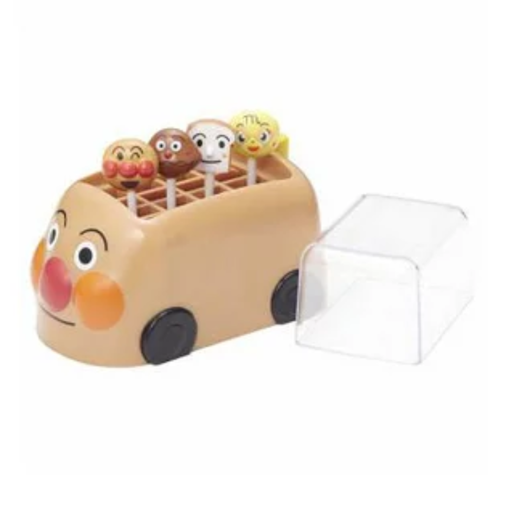Bandai Anpanman Picks Case with 4 Smiley Picks