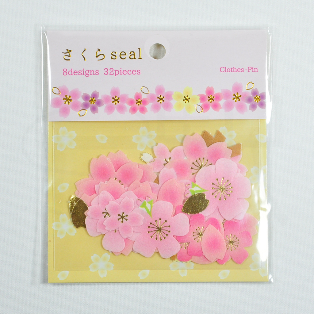 Clothes Pin Flake Seal Sticker Sakura Series