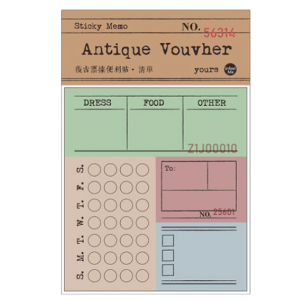 Infeel.me Sticky Memo Antique Voucher
