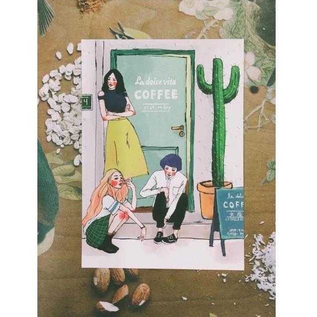La Dolce Vita Postcard - Coffee