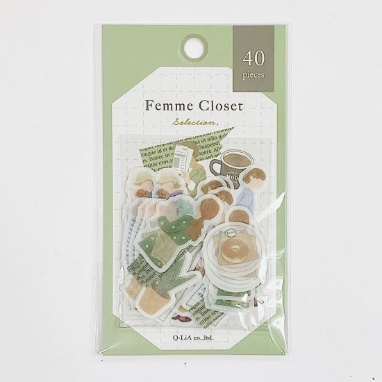 Q-lia Femme Closet Trad Green Flake Sticker