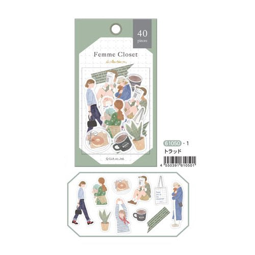 Q-lia Femme Closet Trad Green Flake Sticker