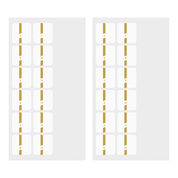 Midori Index Label Tirat Number Gold