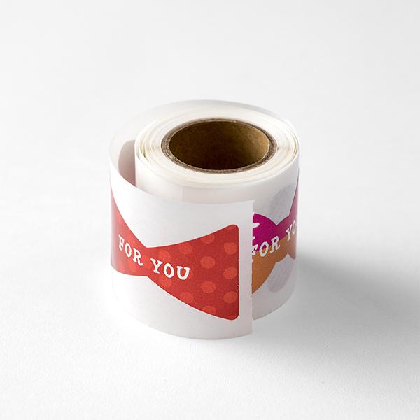 Midori Roll Seal Metallic Red Ribbon Pattern