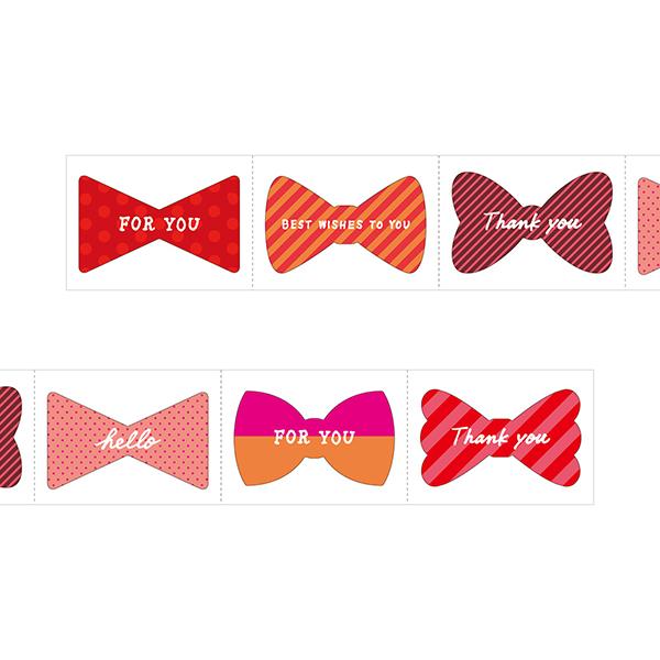 Midori Roll Seal Metallic Red Ribbon Pattern