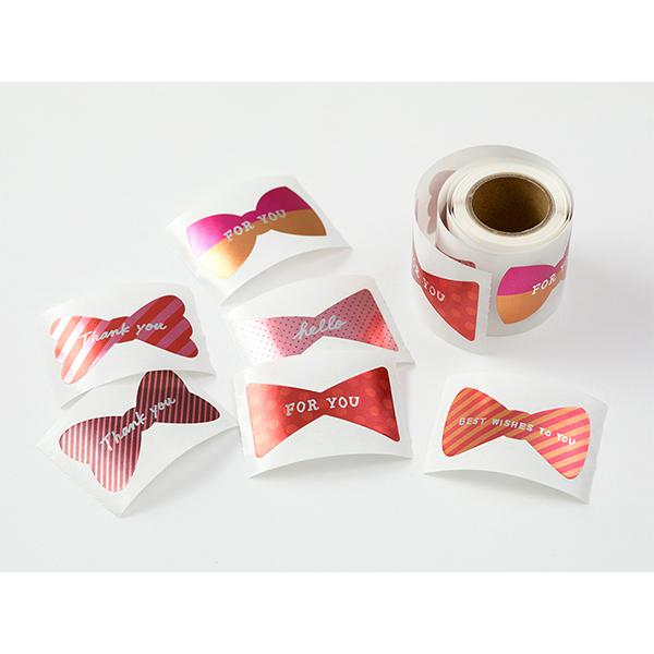 Midori Roll Seal Metallic Red Ribbon Pattern